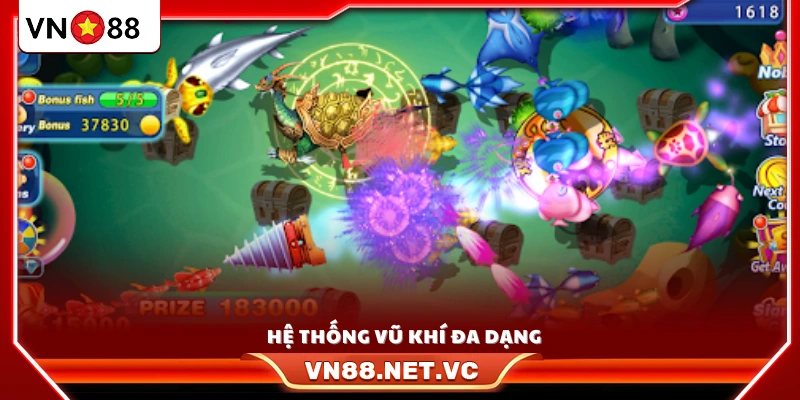 Nhiều loại vũ khí cho người chơi lựa chọn 